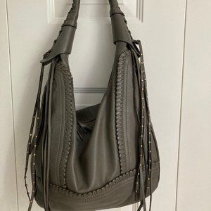 orYANY “Michelle” Soft Napa Pebbled Leather Shoulder Bag Smoke Color EUC